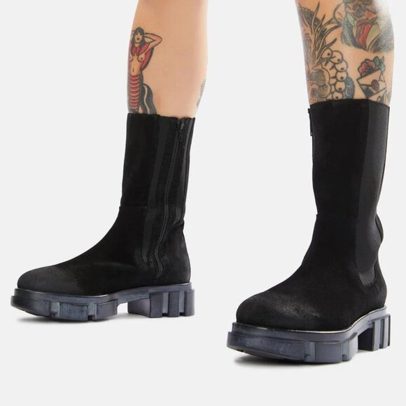 FREE PEOPLE Brooks Chelsea Boots BLACK Chunky Size 36 - US 6 - Picture 1 of 12